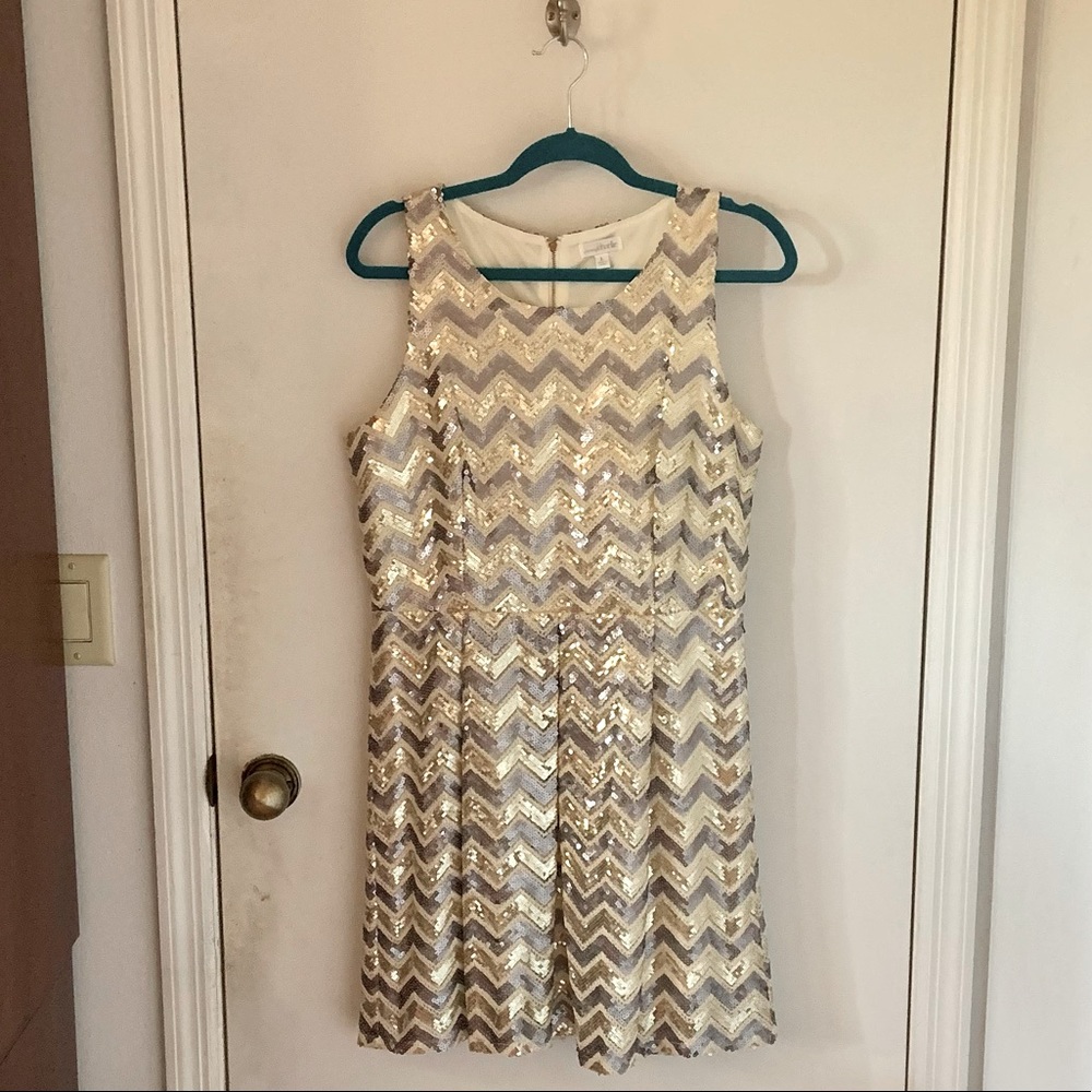 Sequin Chevron Dress
